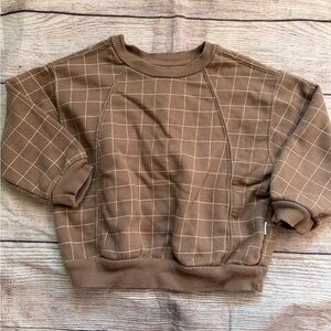 Classic Brown Grid Toddler 24M Easy Peasy Sweater Gender Neutral